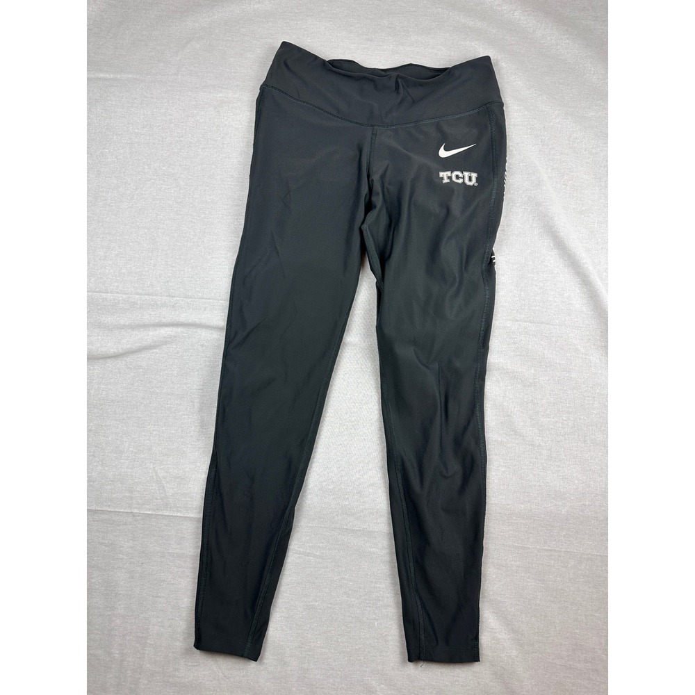 Nike TCU Horned Frogs Dri-FIT Black Leggings Womens Medium Athletic Tights NCAA